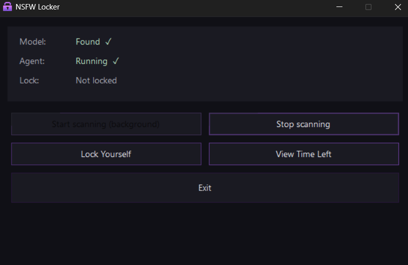 Scan controls in the app