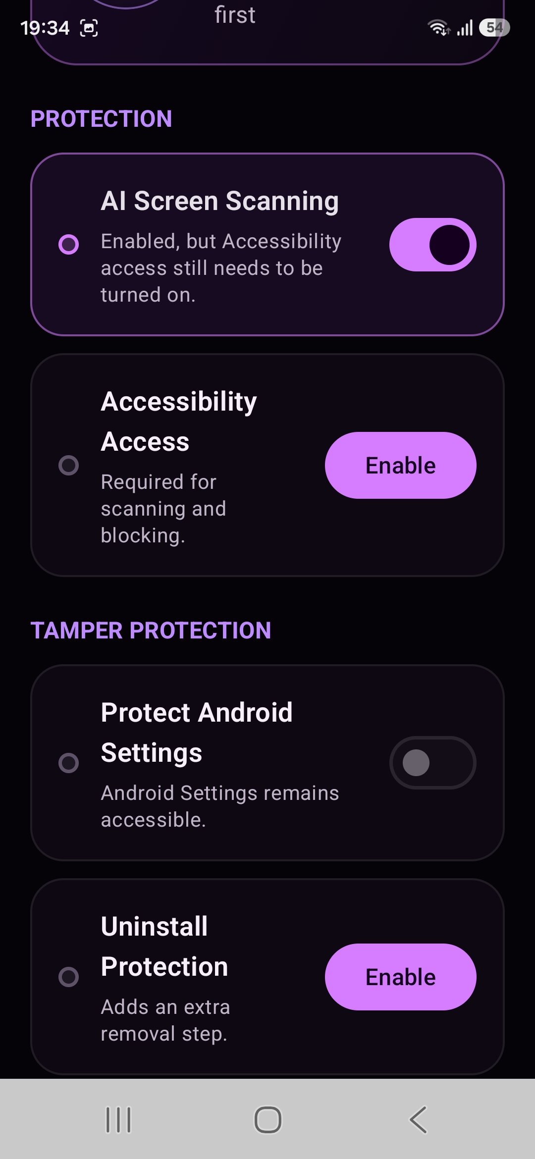 NSFW Locker tamper protection settings