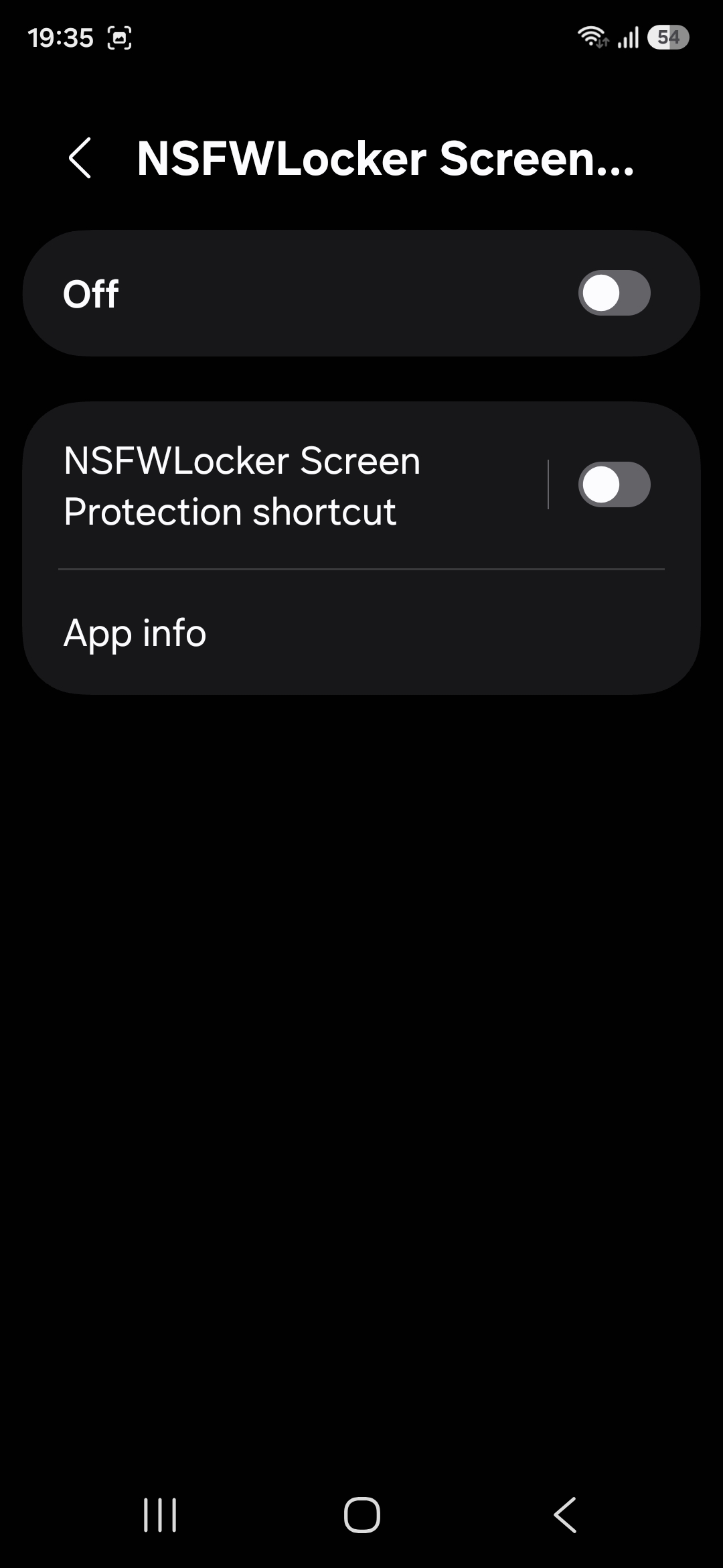 Android Accessibility screen for NSFWLocker Screen Protection