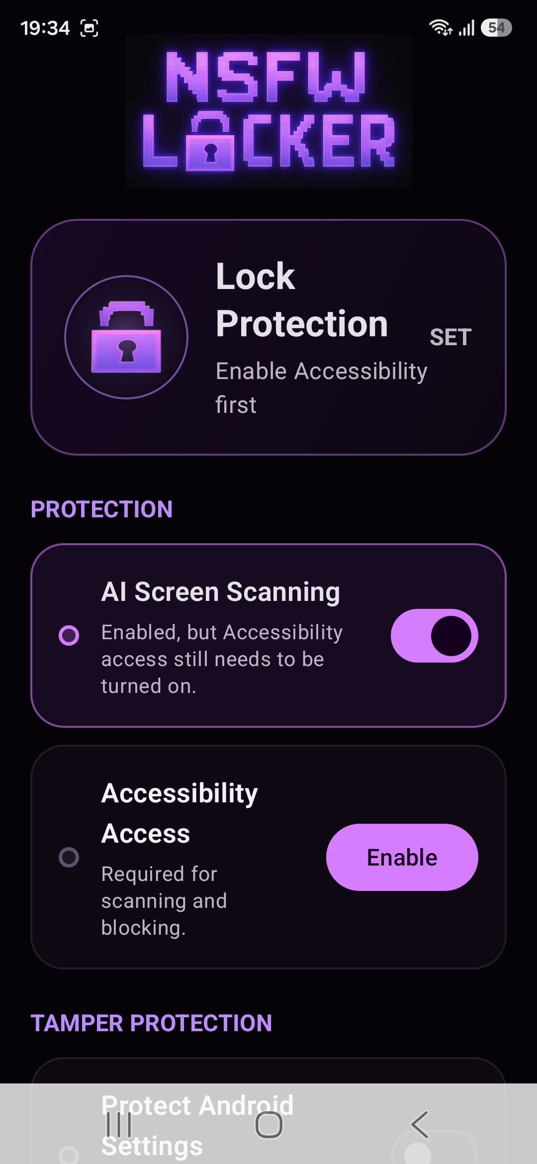 NSFW Locker protection controls