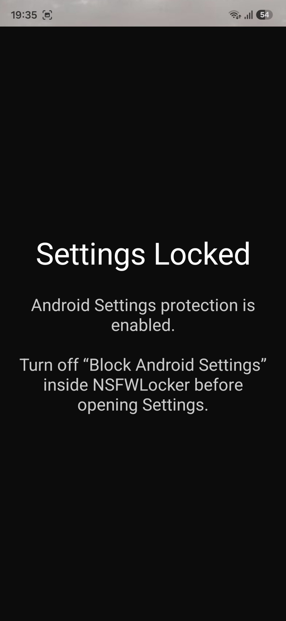 NSFW Locker Settings Locked screen